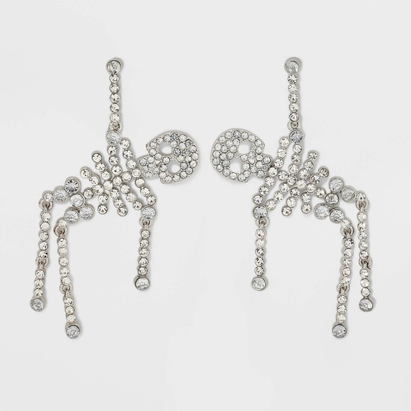 BaubleBar Jewelry - Silver Crystal Skeleton Earrings SOLD OUT EVERYEHERE
